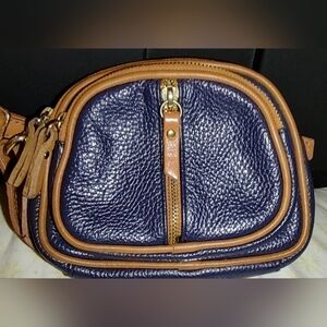 Otisopse Blue Leather Crossbody Bag.